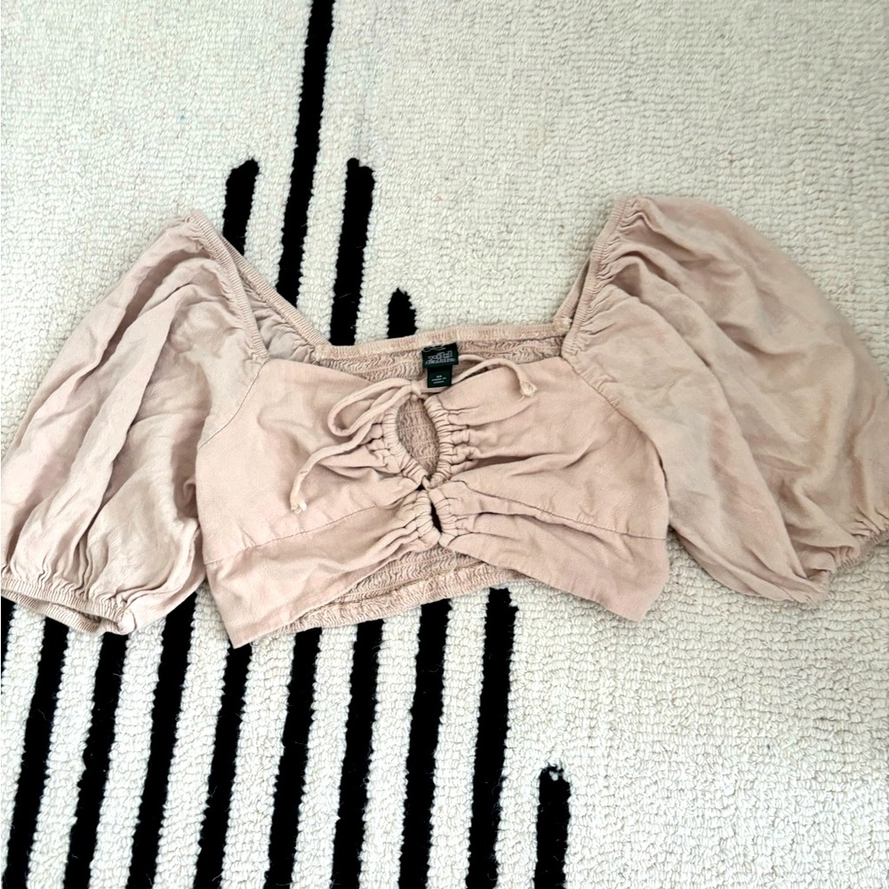 TAN BOHEMIAN CROP TOP WILD FABLE